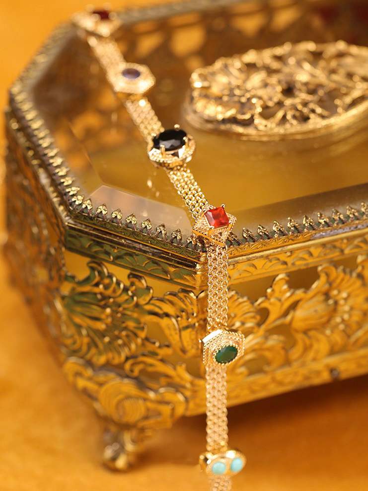 Rainbow Zirconia Necklace | 24k Gold Plated