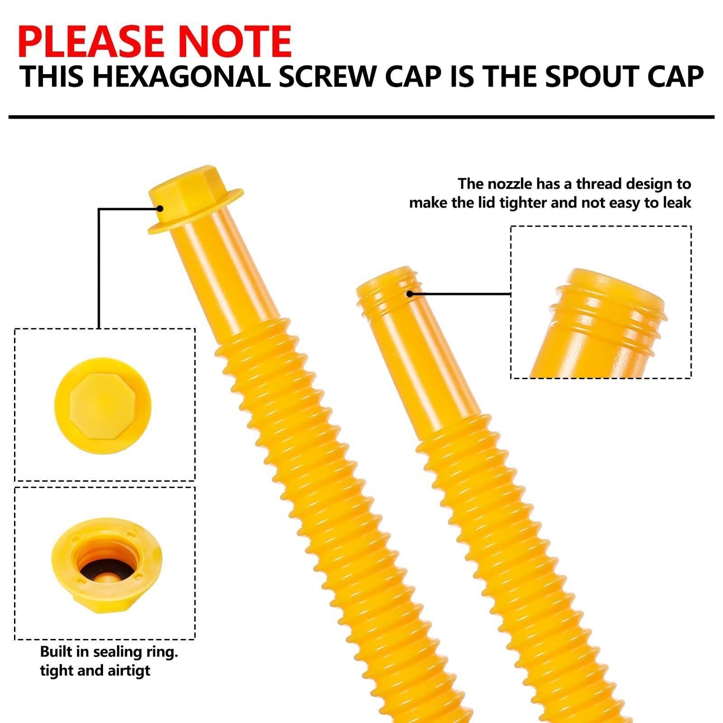 LAST DAY PROMOTION SAVE 49%🔥Upgraded Replacement Gas Can Spout with Flexible Nozzle, Fit for Most 1-10 Gal Can