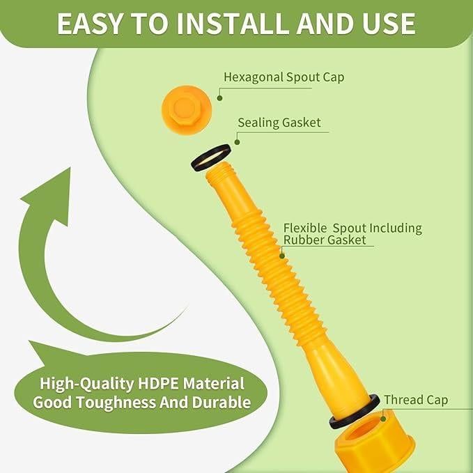 LAST DAY PROMOTION SAVE 49%🔥Upgraded Replacement Gas Can Spout with Flexible Nozzle, Fit for Most 1-10 Gal Can