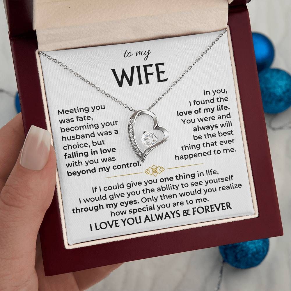 Gold Finish Necklace To My Wife