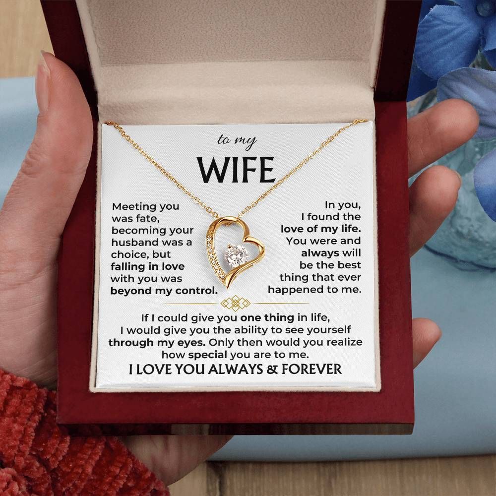 Gold Finish Necklace To My Wife