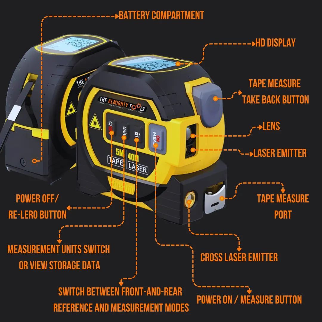 3-in-1 Laser Rangefinder Almighty Ruler