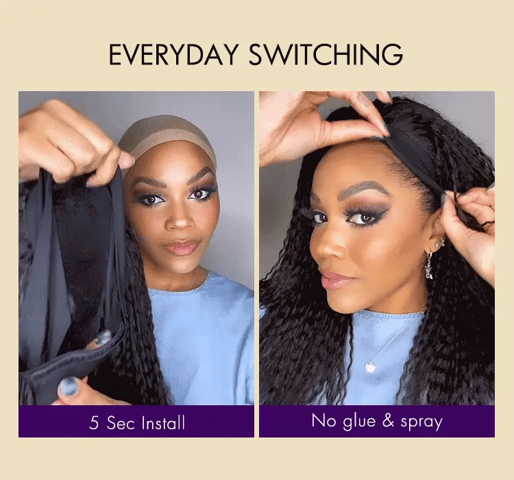 Natural Curly Beauty Headband Wig D Style
