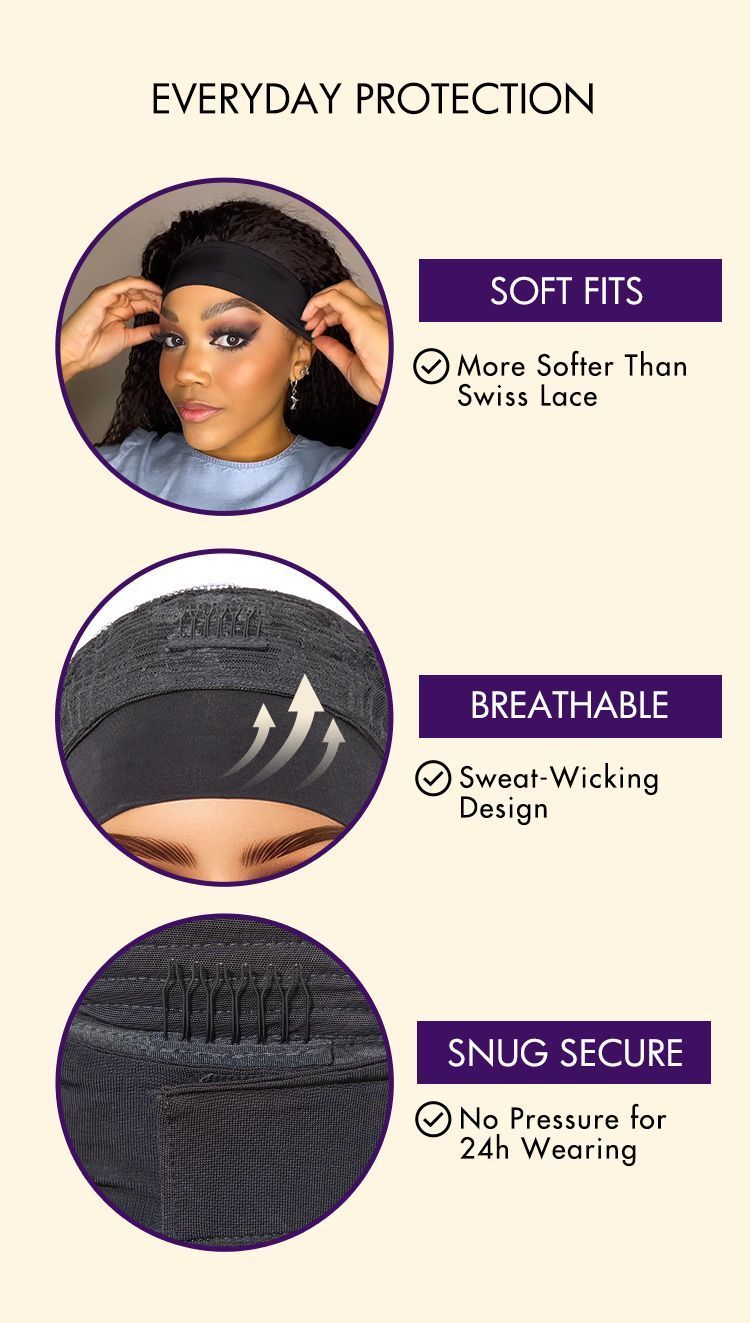 Natural Curly Beauty Headband Wig D Style