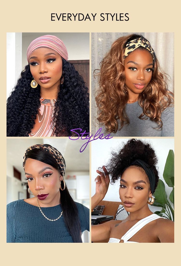 Natural Curly Beauty Headband Wig D Style