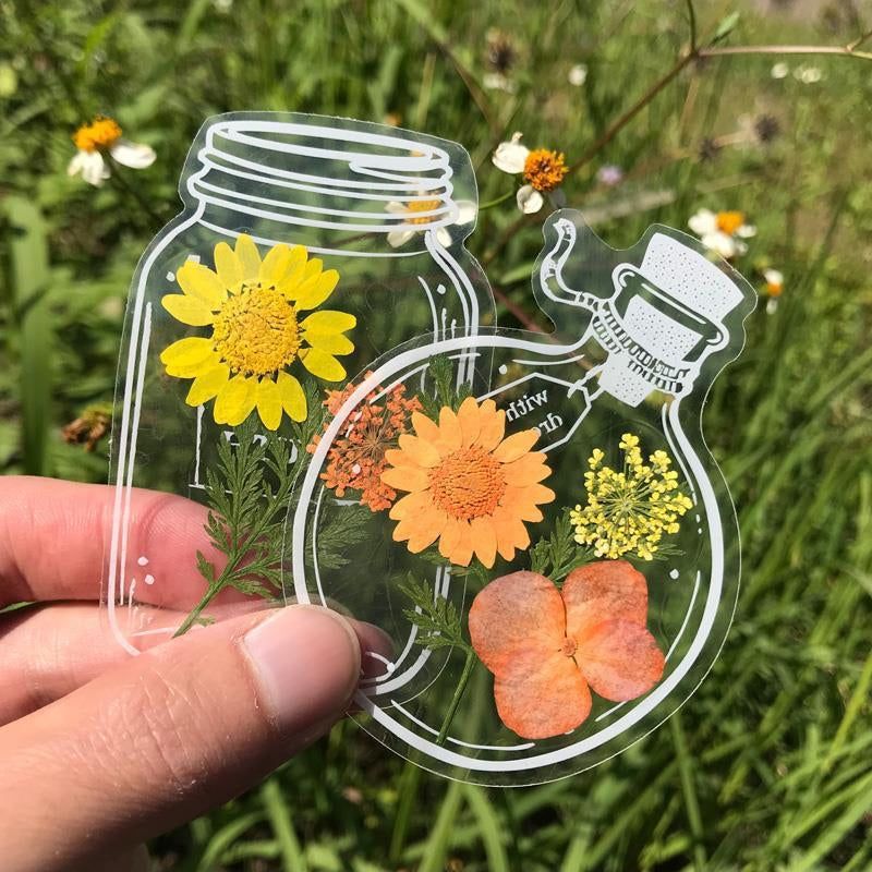 Transparent Dried Flower Bookmarks(40pcs-set)