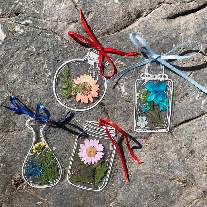 Transparent Dried Flower Bookmarks(40pcs-set)