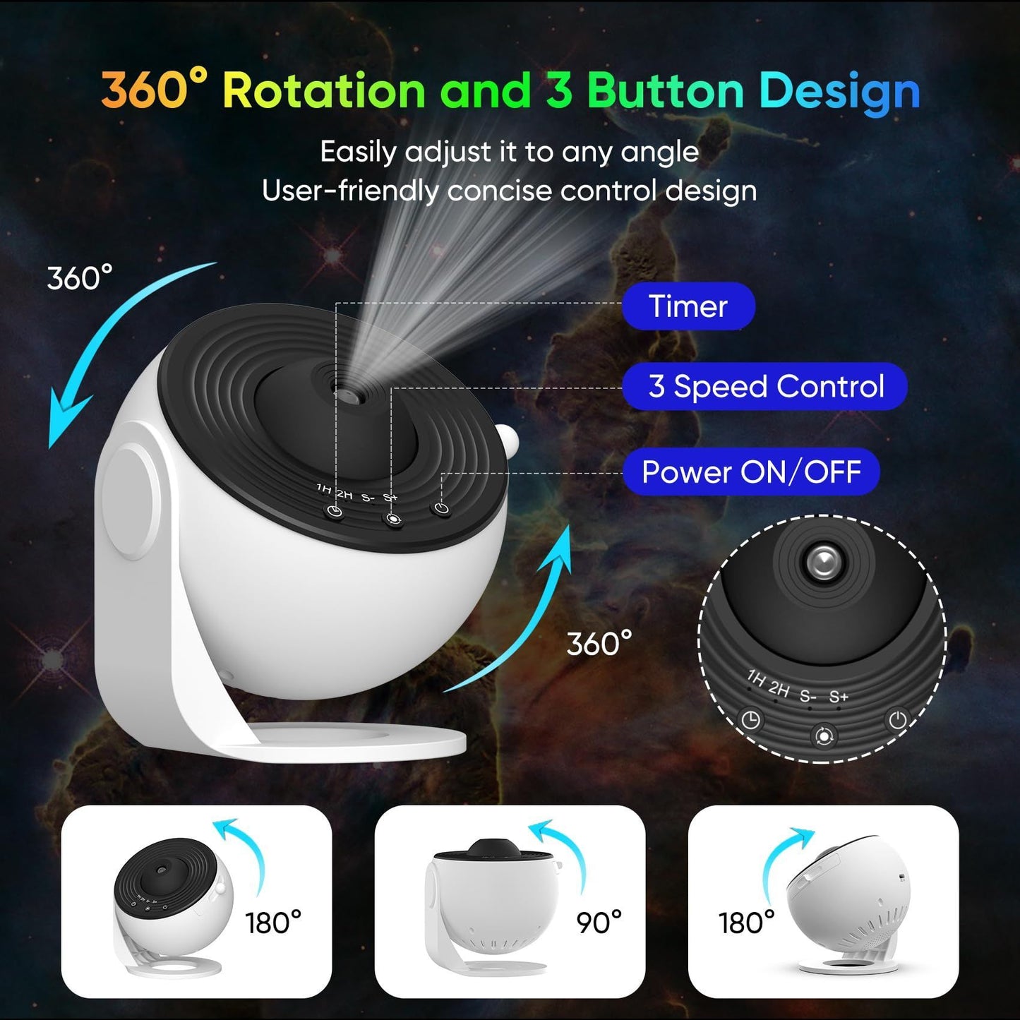 HD Image Star Galaxy Projector For Bedroom