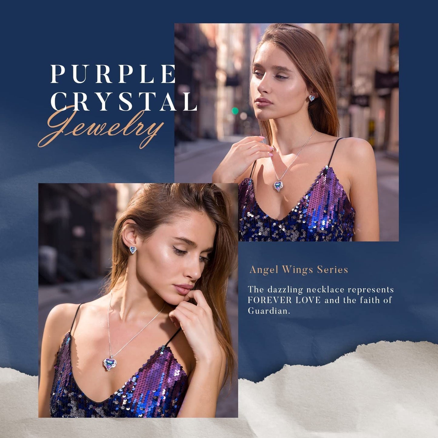 Angle Wings Heart Pendant Necklaces