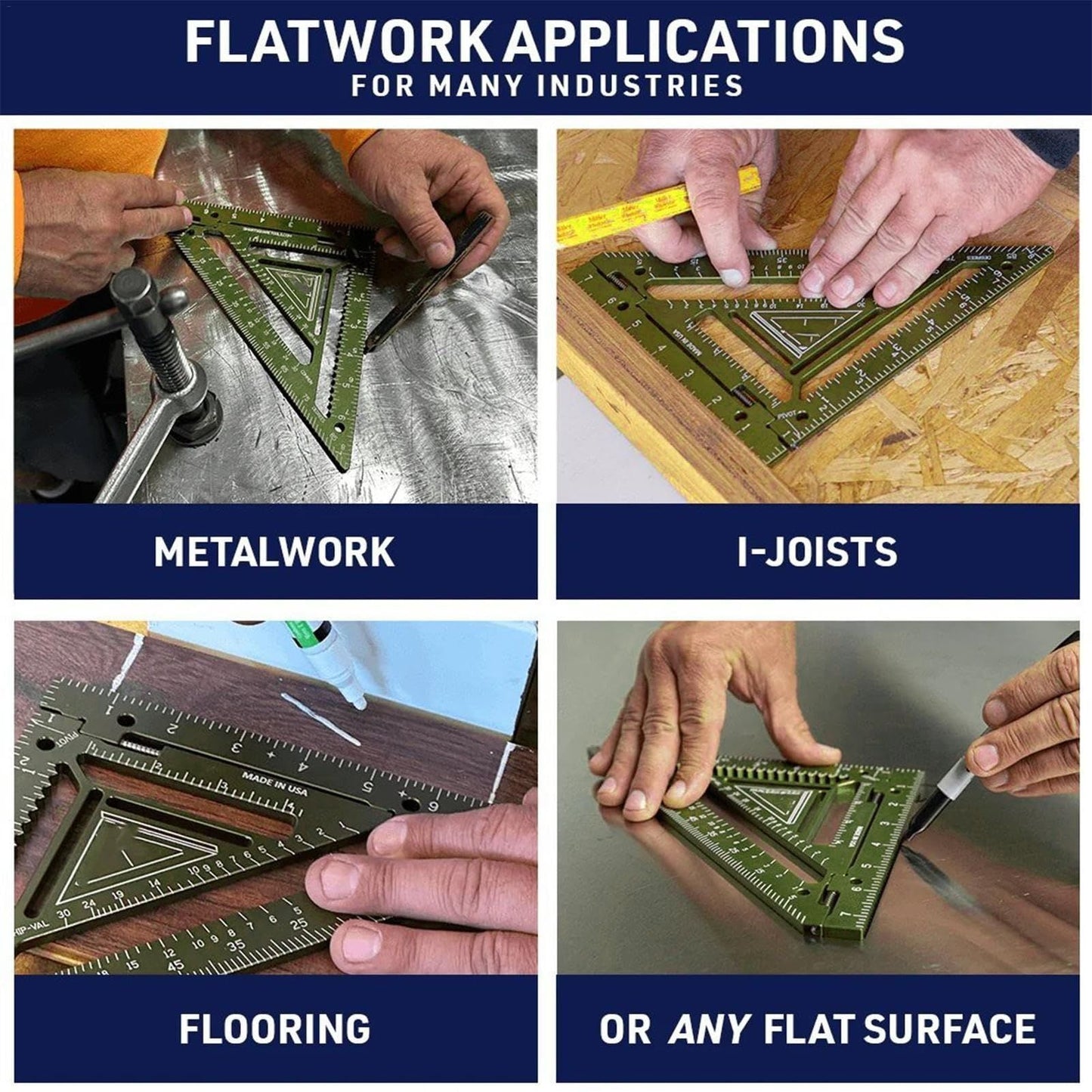 Precision Adjustable Carpentry Rafter Square