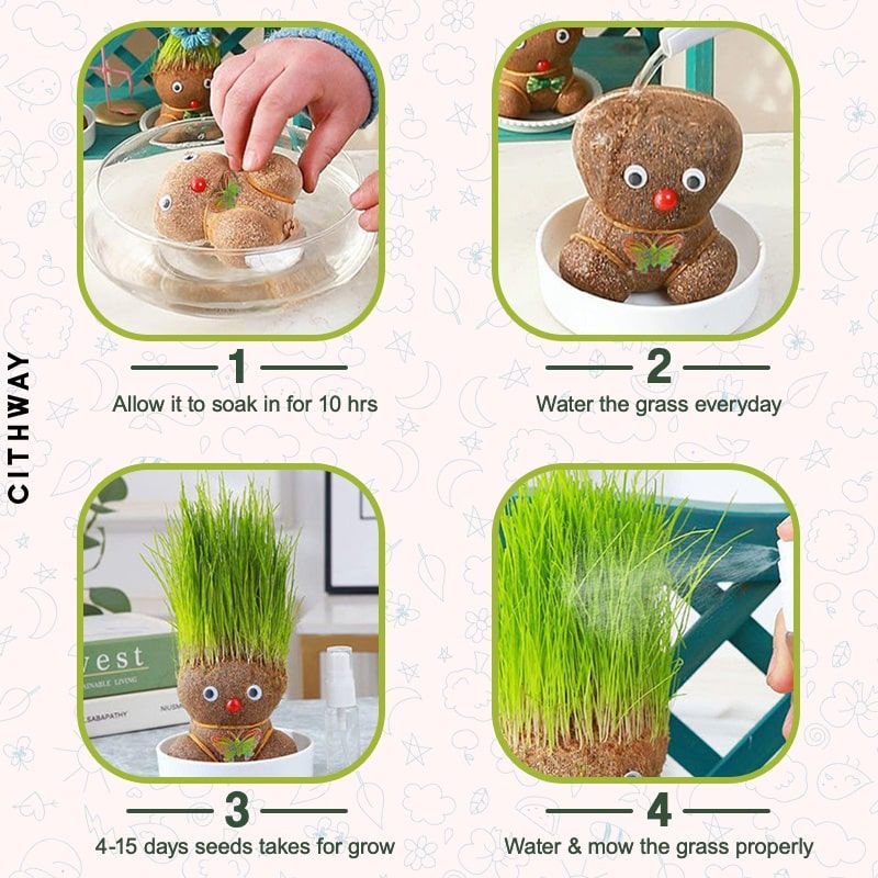 Grass & Flower Head Doll