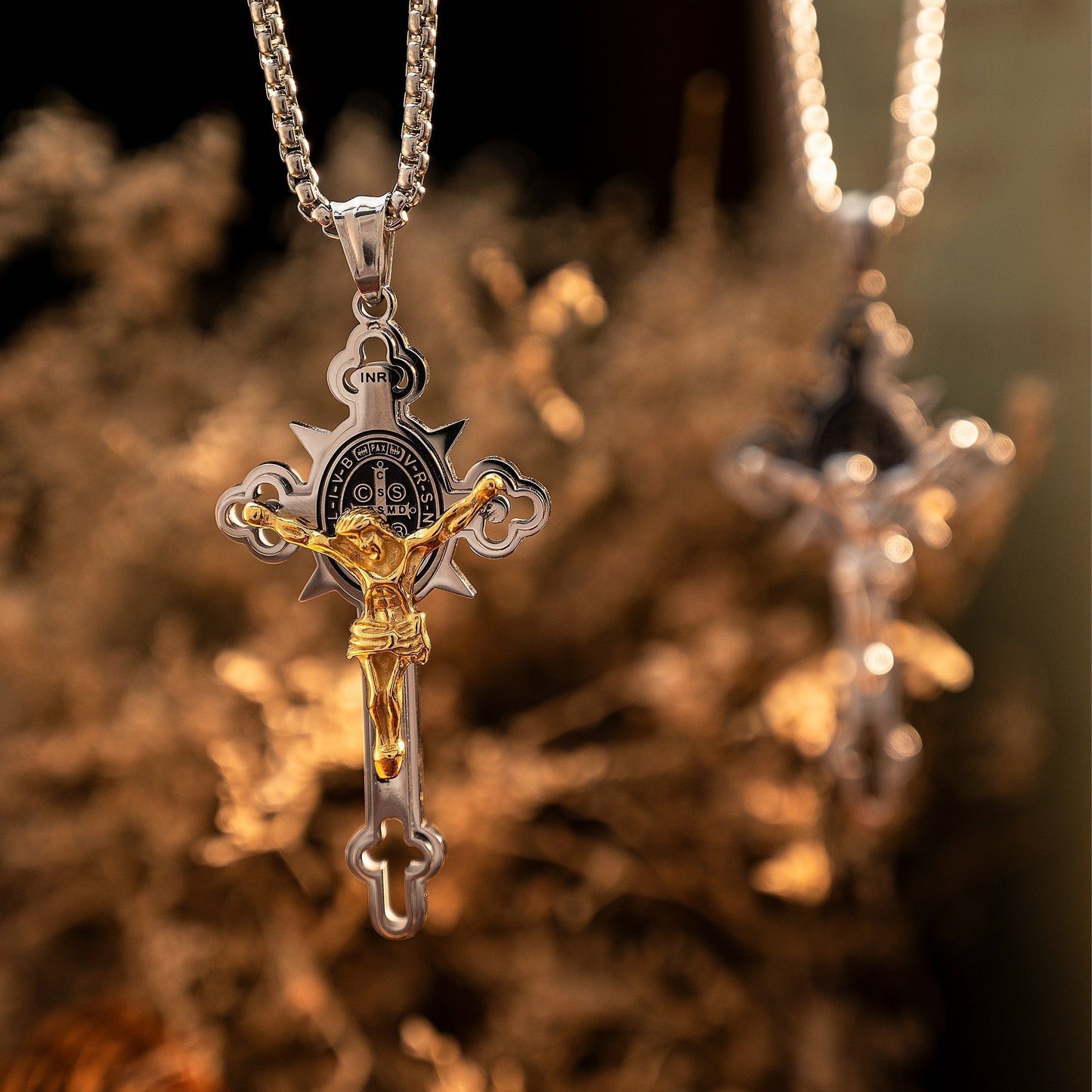 St. Benedict Exorcism Cross Necklace - Bless you and your family