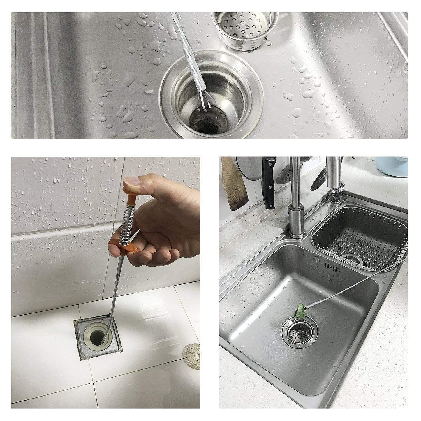 Hair Catching Drain Cleaner Wire ABS and Stainless Steel