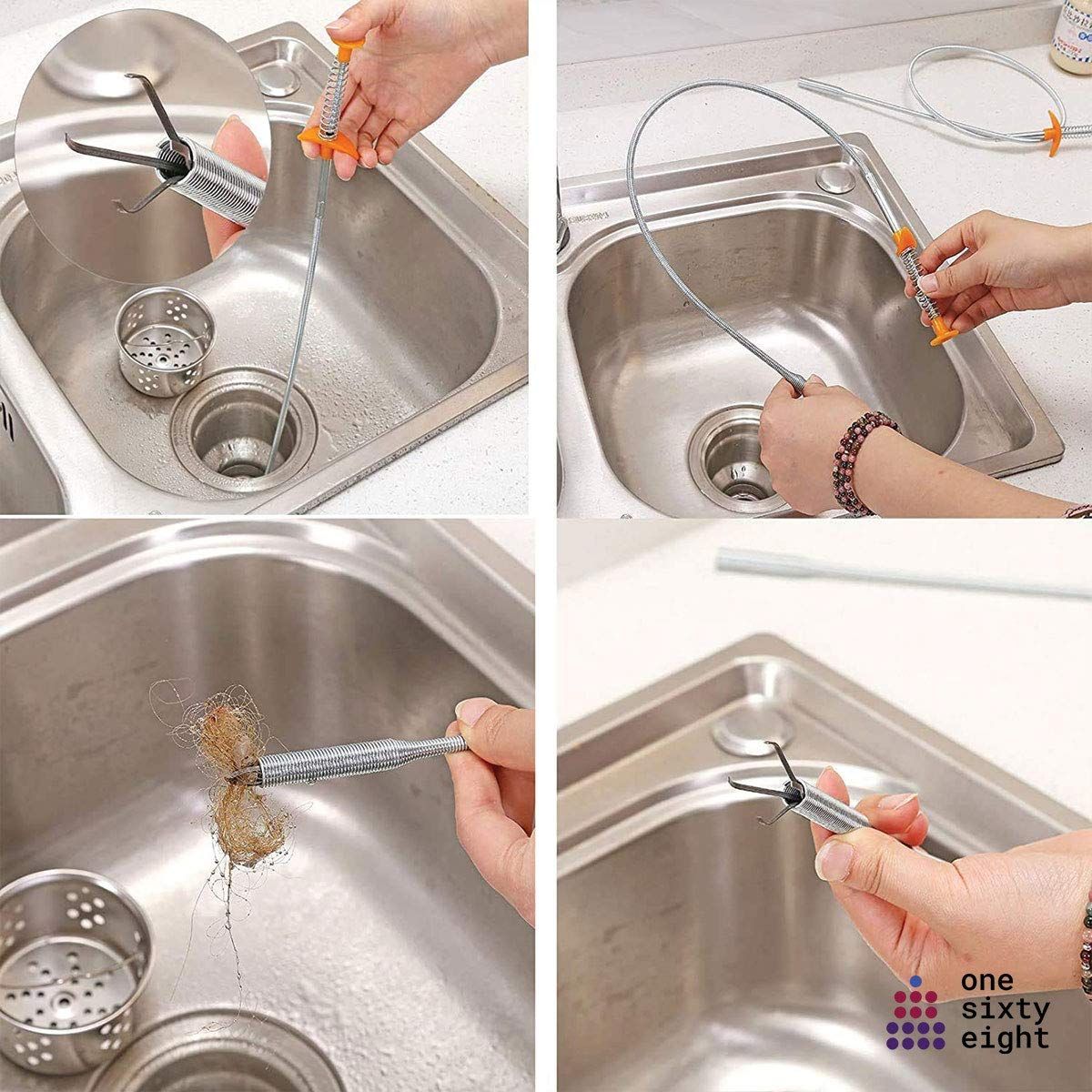 Hair Catching Drain Cleaner Wire ABS and Stainless Steel