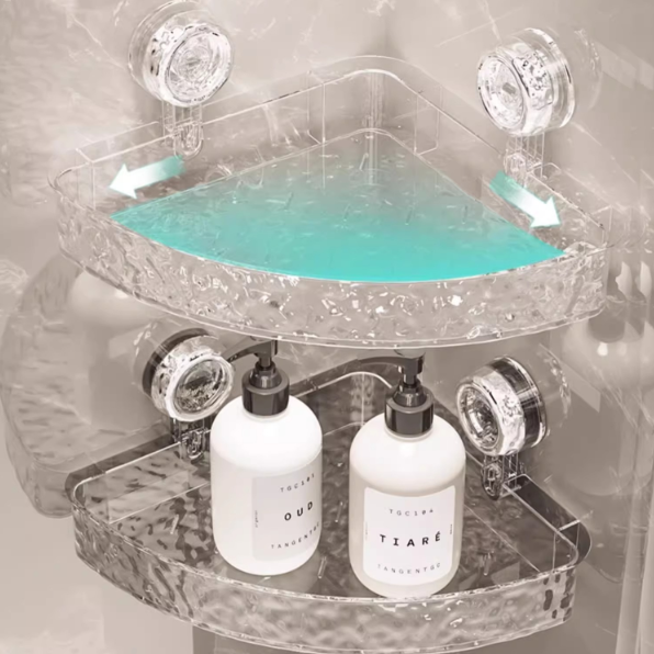No-Drill Clear Wall Caddy: Drill-Free, Removable, Multifunctional Triangle Storage