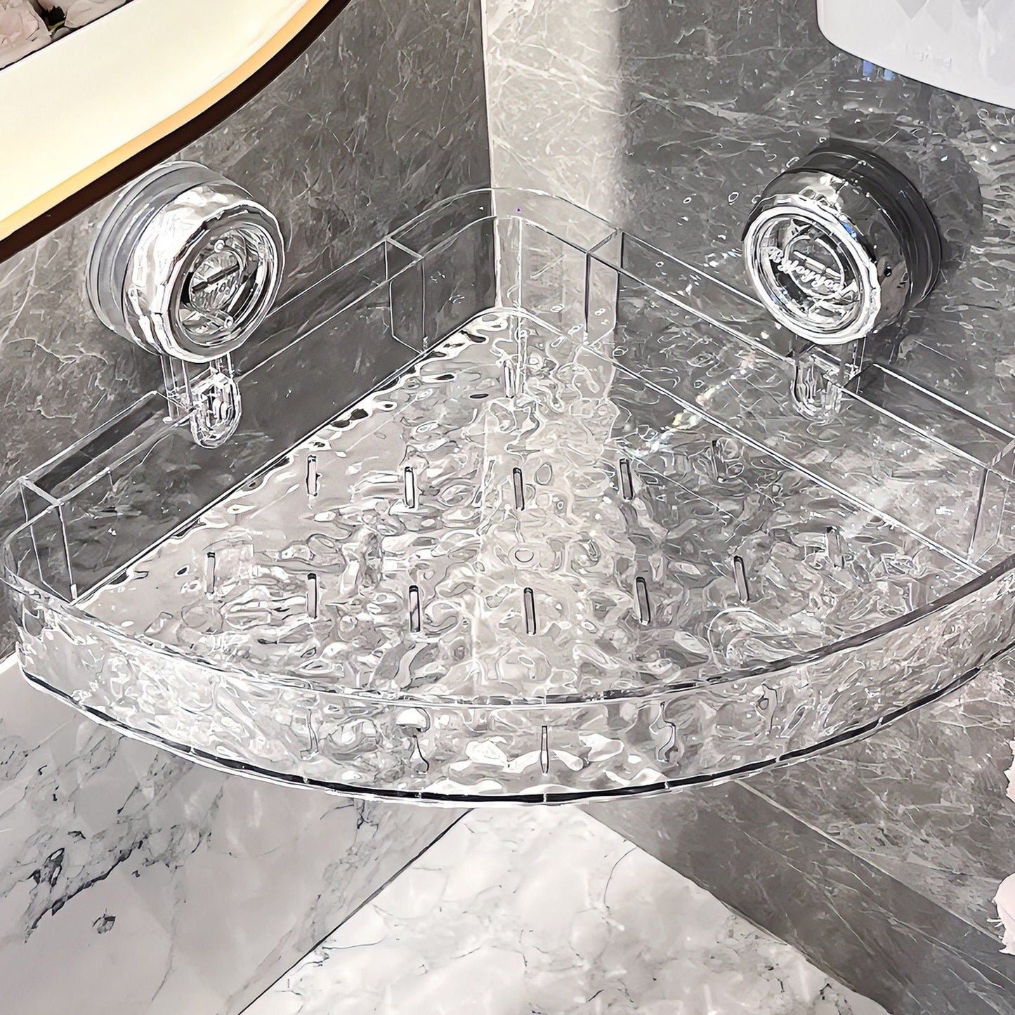 No-Drill Clear Wall Caddy: Drill-Free, Removable, Multifunctional Triangle Storage