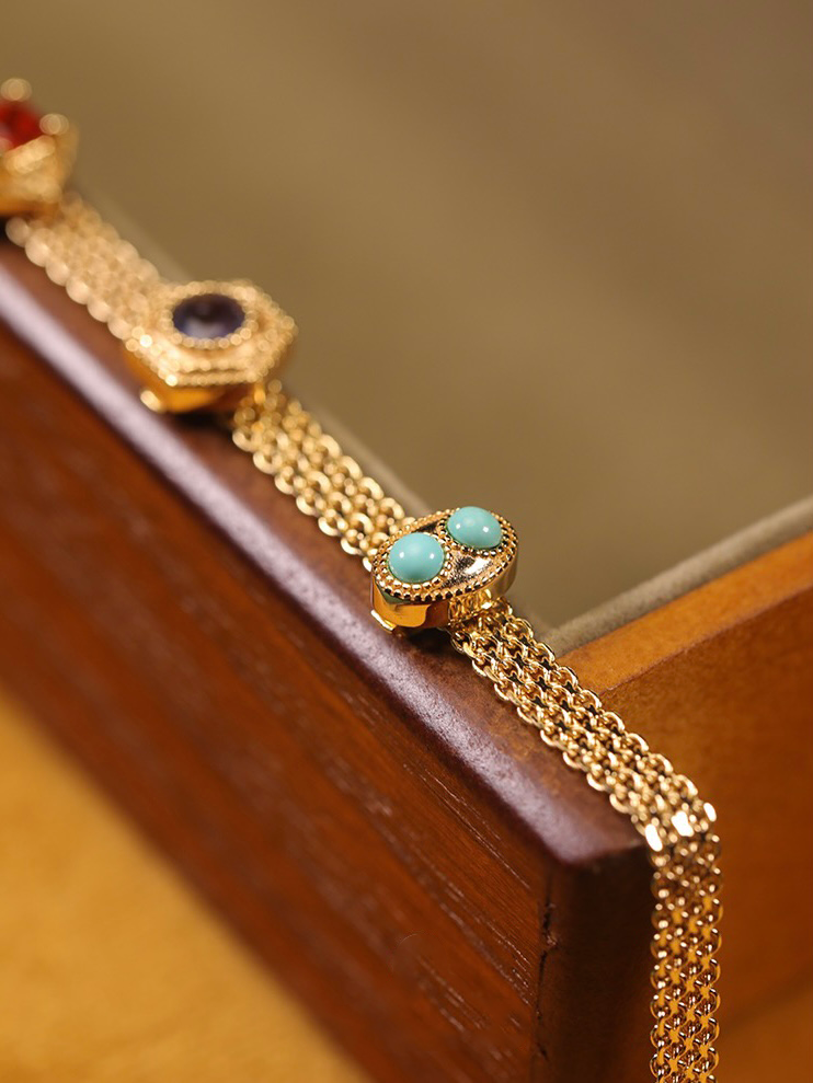 Rainbow Zirconia Necklace | 24k Gold Plated