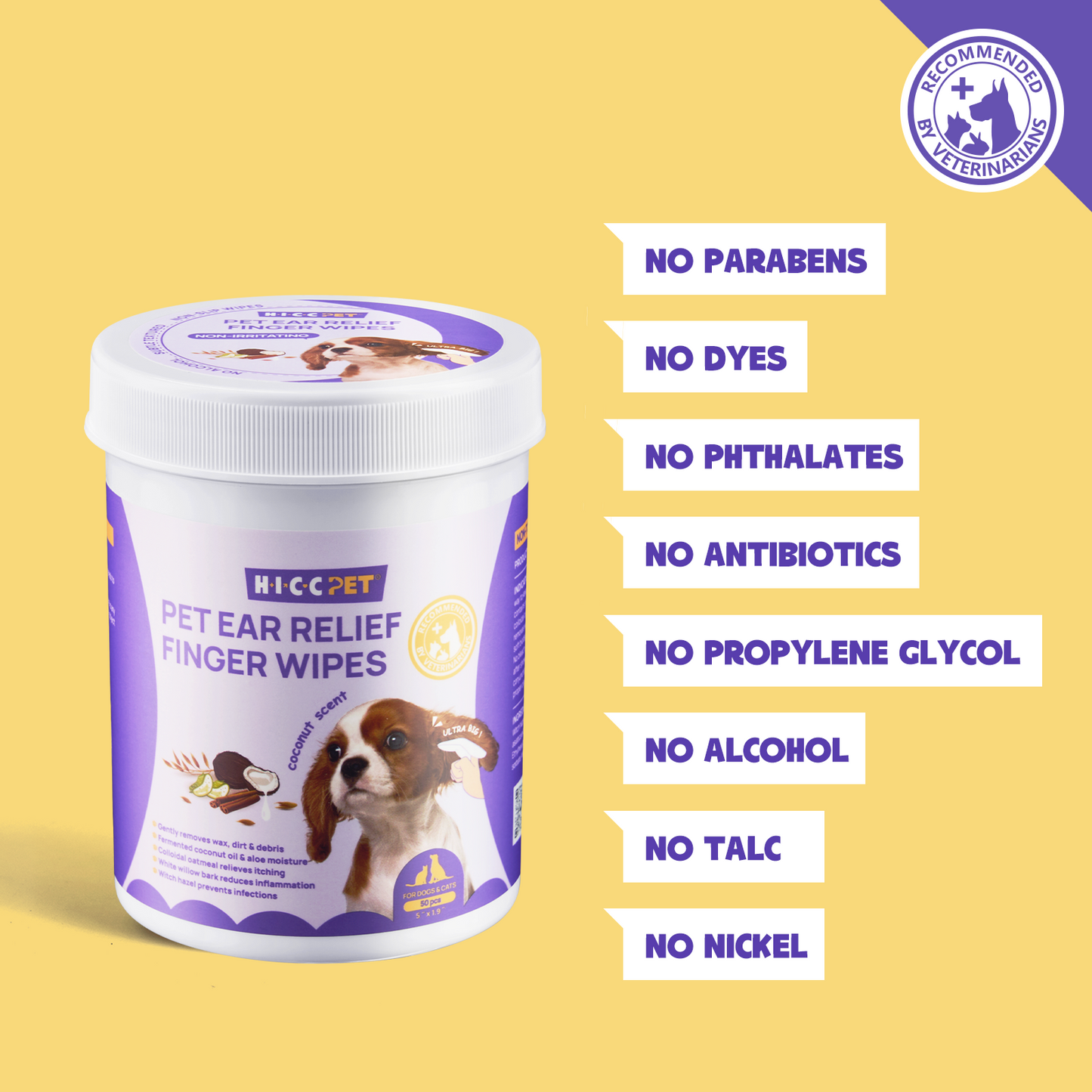 Pet Ear Relief Finger Wipes-100 Pcs