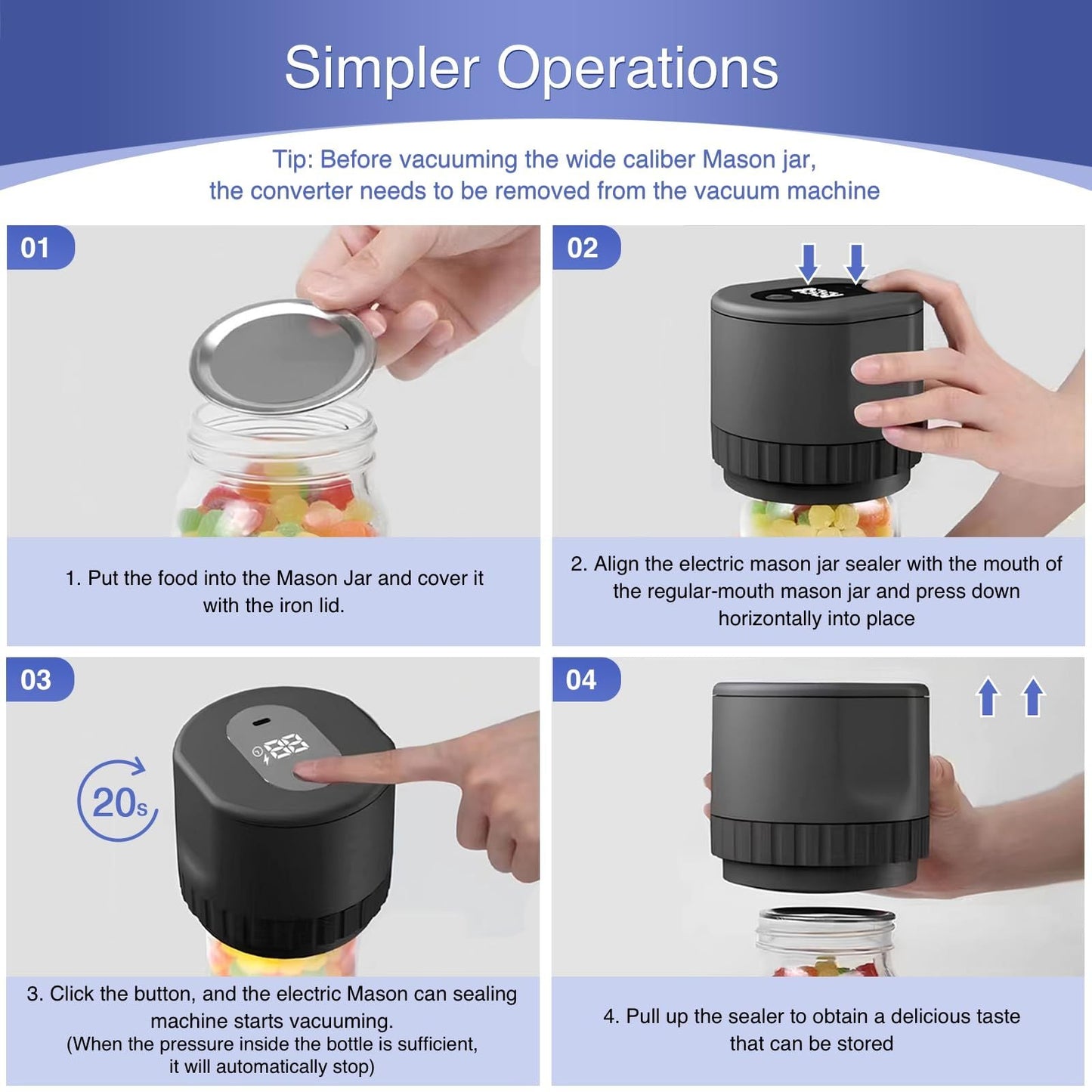 Electric Mason Jar Vacuum Sealer Kit
