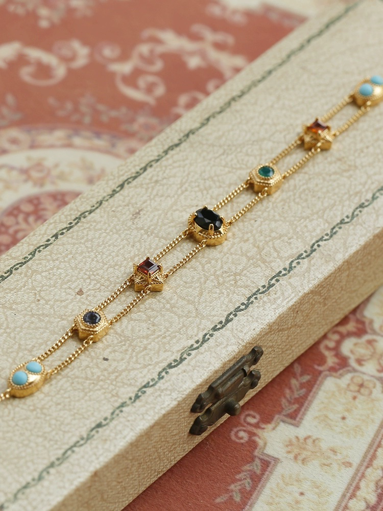 Rainbow Zirconia Necklace | 24k Gold Plated