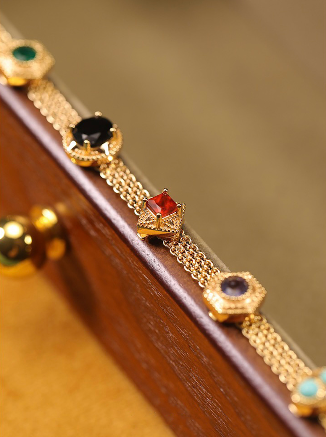 Rainbow Zirconia Necklace | 24k Gold Plated