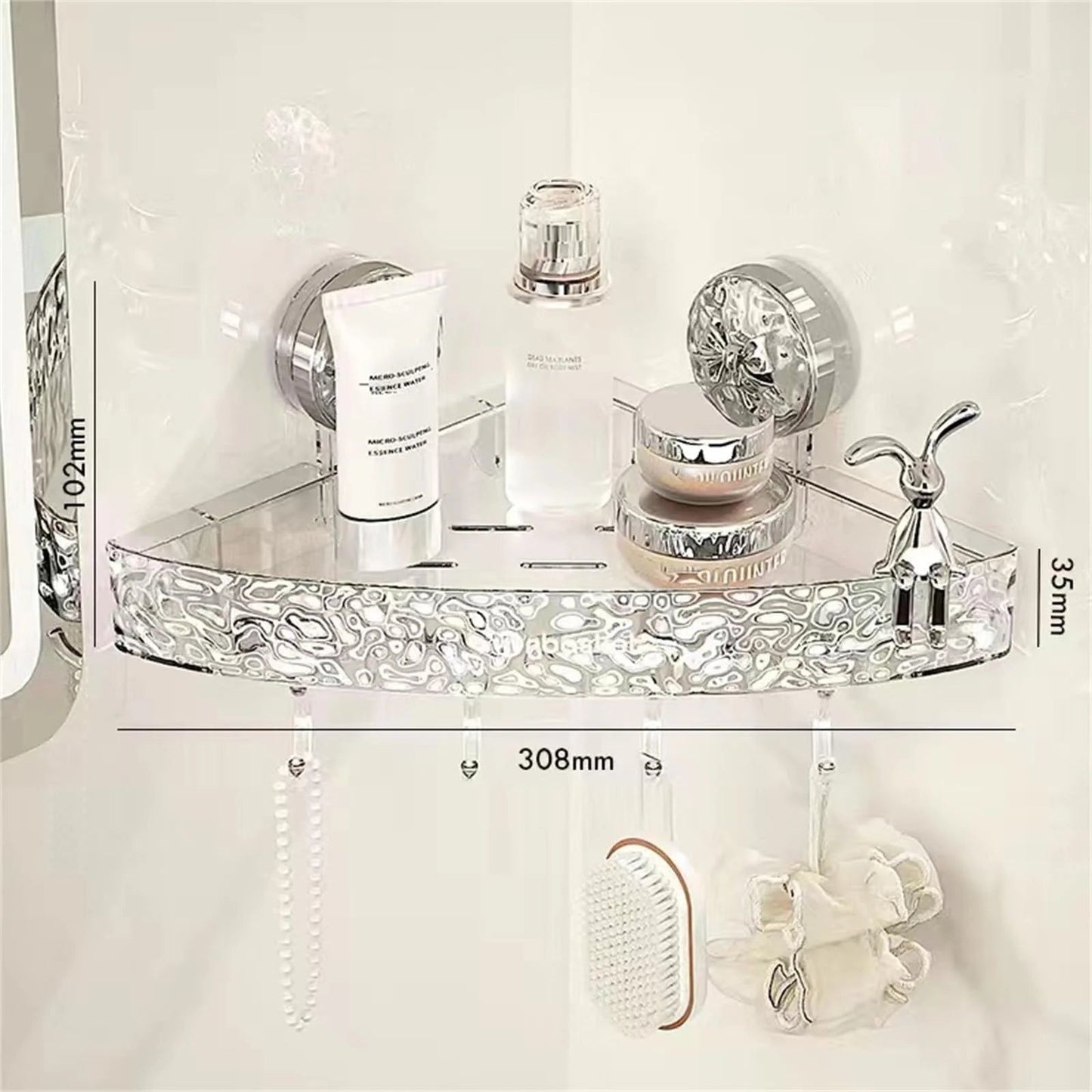 No-Drill Clear Wall Caddy: Drill-Free, Removable, Multifunctional Triangle Storage