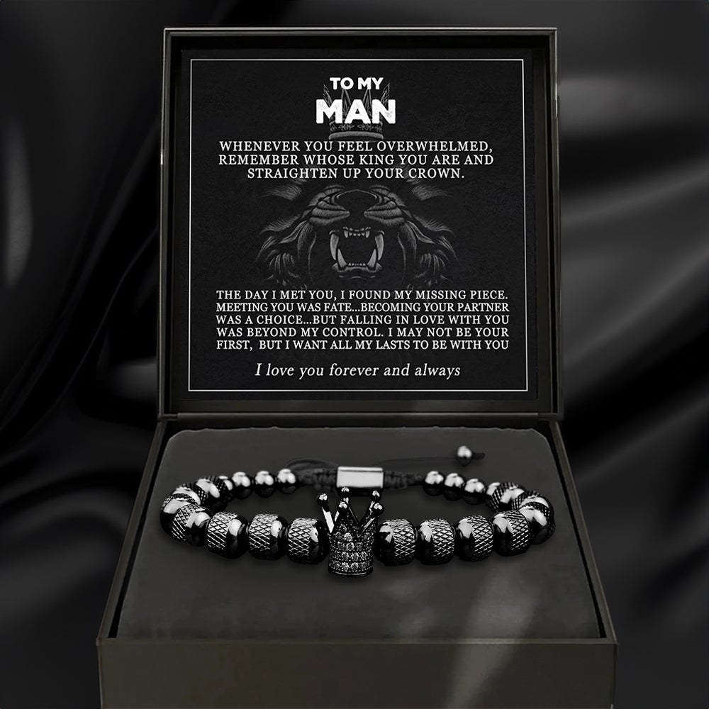 To My Man-Adjustable Crown Bracelet