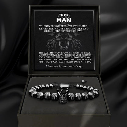 To My Man-Adjustable Crown Bracelet
