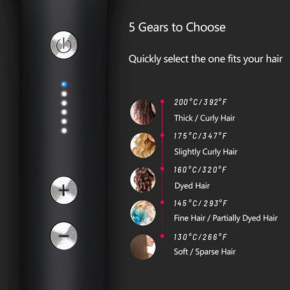 Five-speed Negative Ion Hair Straightener Brush