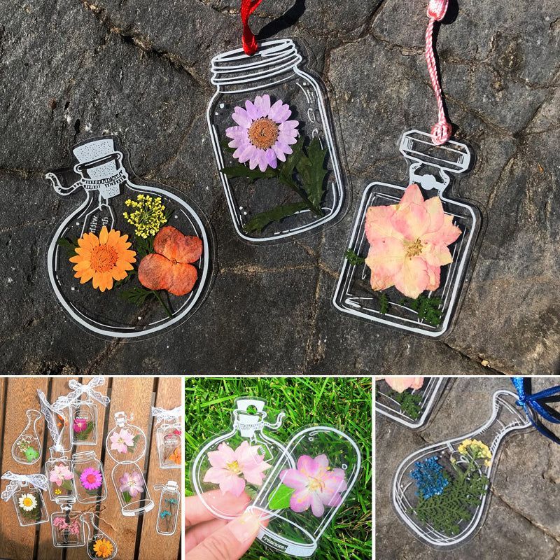 Transparent Dried Flower Bookmarks(40pcs-set)