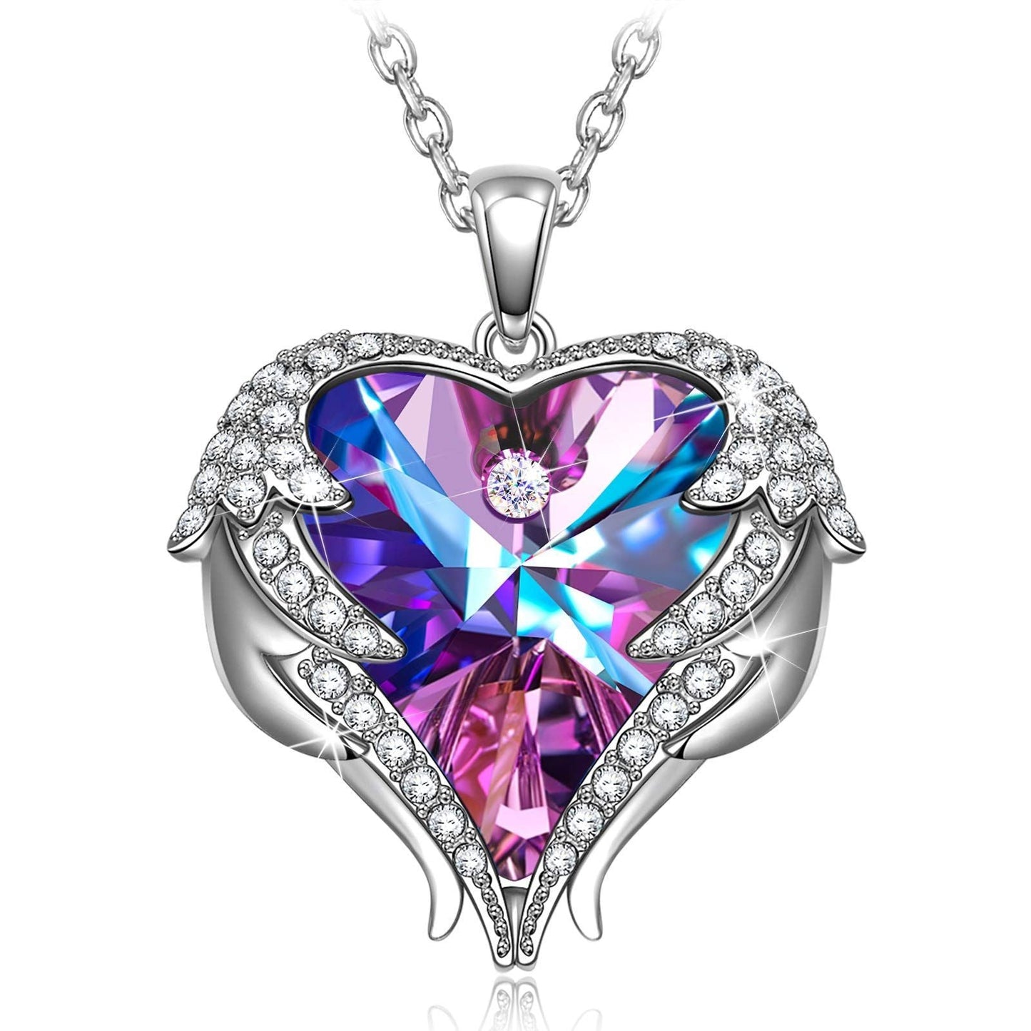 Angle Wings Heart Pendant Necklaces