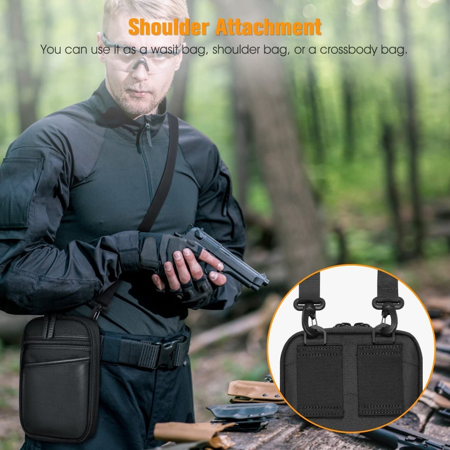 Concealed Carry Gun Pouch With Shoulder Strap