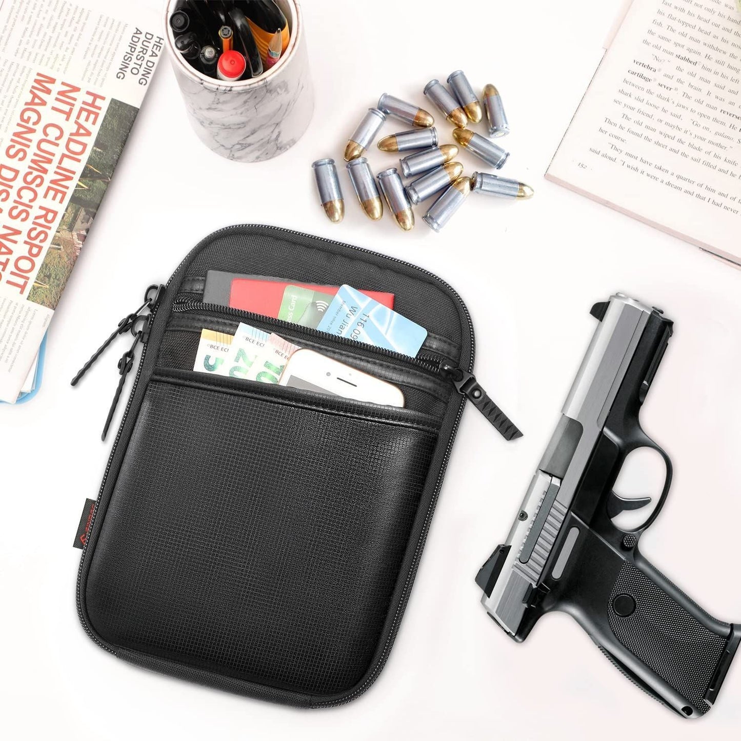Concealed Carry Gun Pouch With Shoulder Strap