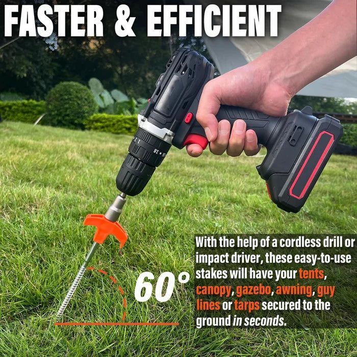 8 Inches Screw in Tent Stakes - Ground Anchors Screw in