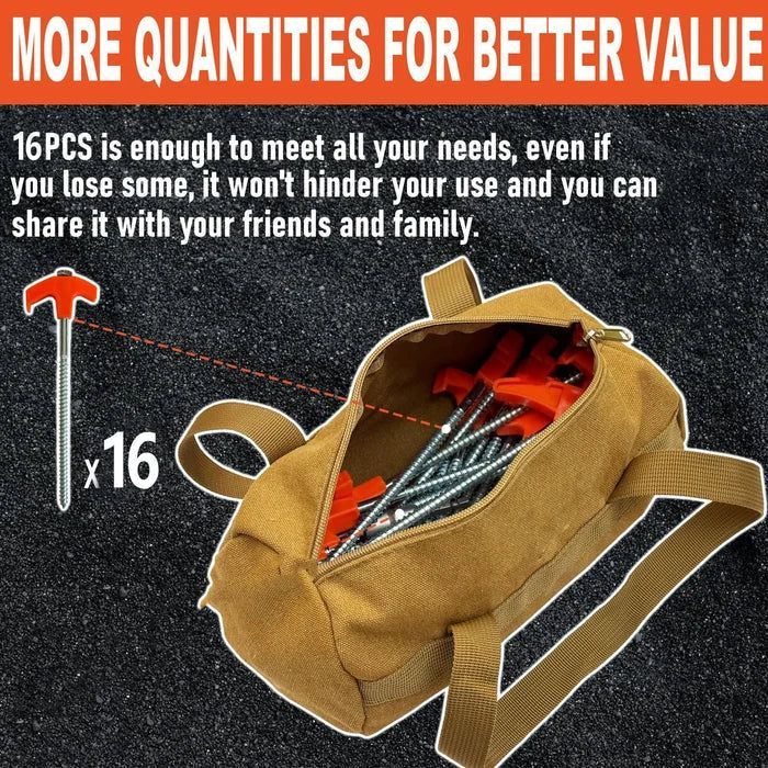 8 Inches Screw in Tent Stakes - Ground Anchors Screw in
