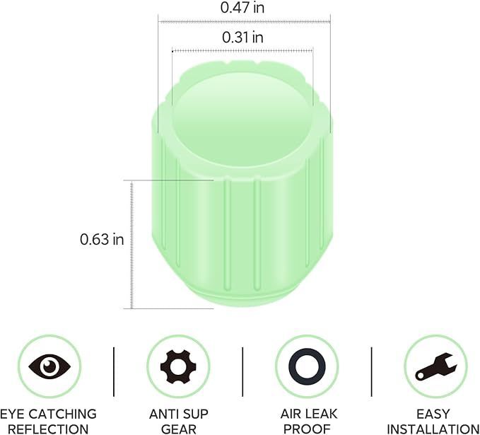 Fluorescent Tire Valve Stem Caps-12 PCS