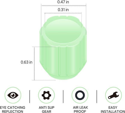 Fluorescent Tire Valve Stem Caps-12 PCS