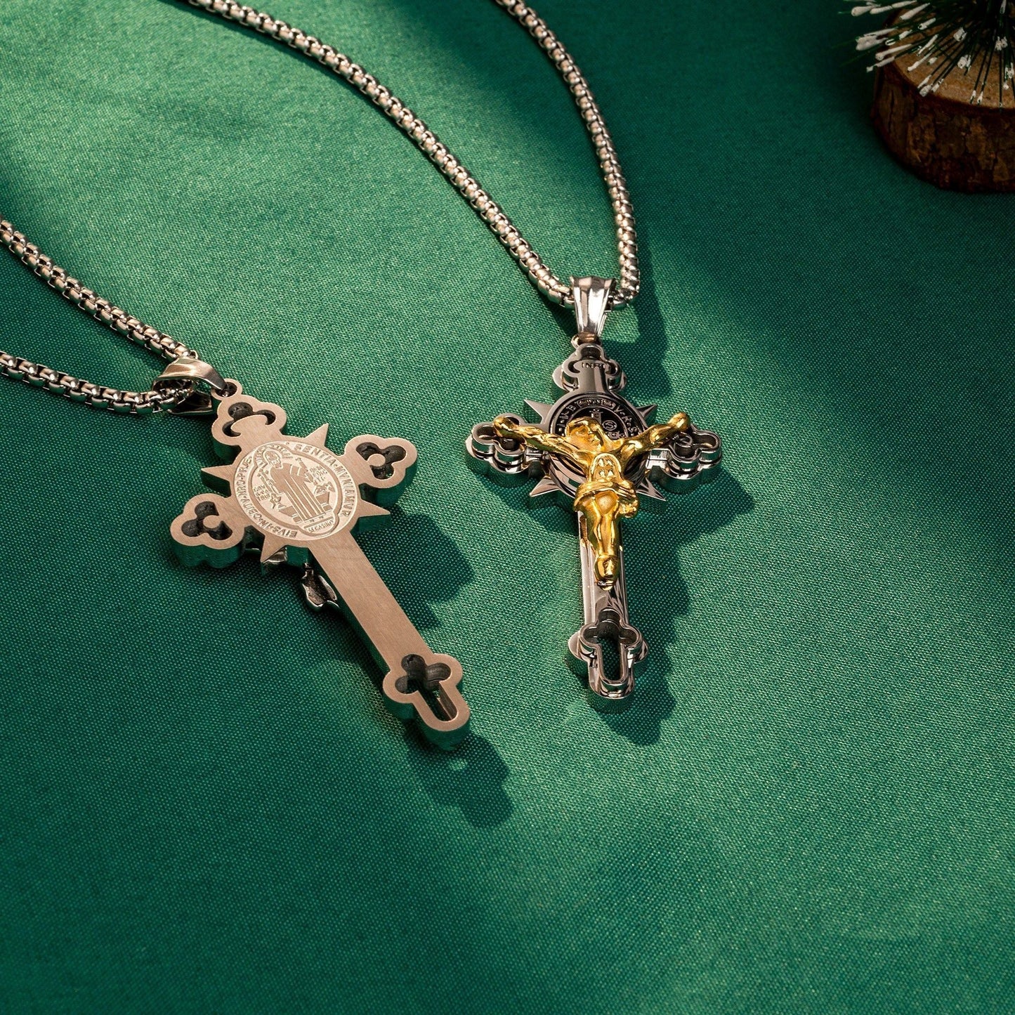 St. Benedict Exorcism Cross Necklace - Bless you and your family