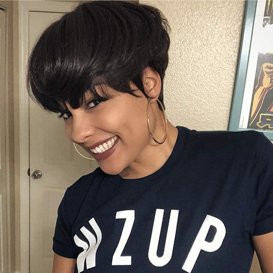 Black Bob Wigs With Bangs